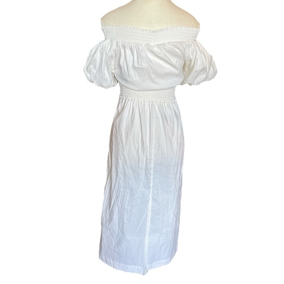 NWT A.L.C. Adena White Off-The-Shoulder Midi Dress Sz 2 Bohemian Ethereal Poplin - Picture 8 of 10